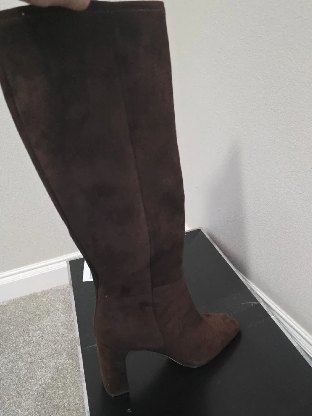 Madden Girl Dark Brown Suede Over-the-Knee Block Heel Boots